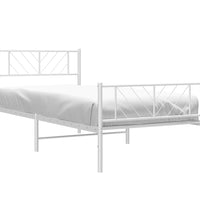 Bettgestell mit Kopf- und Fußteil Metall Weiß 90x190 cm