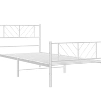 Bettgestell mit Kopf- und Fußteil Metall Weiß 90x190 cm