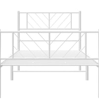Bettgestell mit Kopf- und Fußteil Metall Weiß 90x190 cm