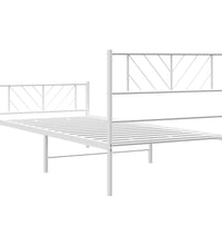 Bettgestell mit Kopf- und Fußteil Metall Weiß 90x190 cm
