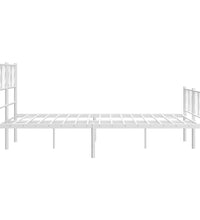 Bettgestell mit Kopf- und Fußteil Metall Weiß 140x190 cm