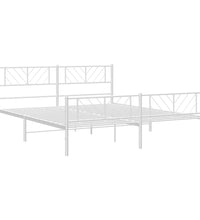 Bettgestell mit Kopf- und Fußteil Metall Weiß 200x200 cm