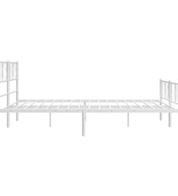 Bettgestell mit Kopf- und Fußteil Metall Weiß 200x200 cm