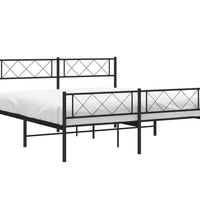 Bettgestell mit Kopf- und Fußteil Metall Schwarz 120x200 cm