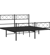 Bettgestell mit Kopf- und Fußteil Metall Schwarz 120x200 cm