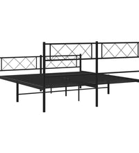 Bettgestell mit Kopf- und Fußteil Metall Schwarz 120x200 cm