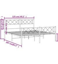 Bettgestell mit Kopf- und Fußteil Metall Schwarz 120x200 cm
