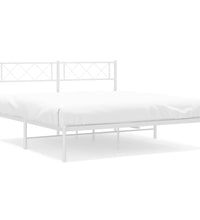 Bettgestell mit Kopfteil Metall Weiß 140x190 cm