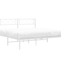 Bettgestell mit Kopfteil Metall Weiß 140x190 cm