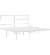 Bettgestell mit Kopfteil Metall Weiß 140x190 cm