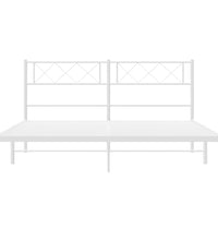 Bettgestell mit Kopfteil Metall Weiß 140x190 cm