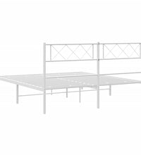 Bettgestell mit Kopfteil Metall Weiß 140x190 cm