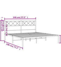 Bettgestell mit Kopfteil Metall Weiß 140x190 cm