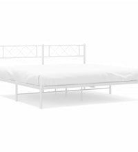 Bettgestell mit Kopfteil Metall Weiß 183x213 cm