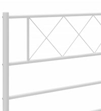 Bettgestell mit Kopfteil Metall Weiß 183x213 cm
