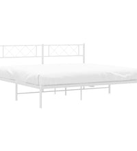 Bettgestell mit Kopfteil Metall Weiß 200x200 cm