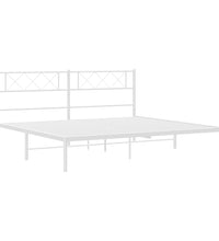 Bettgestell mit Kopfteil Metall Weiß 200x200 cm
