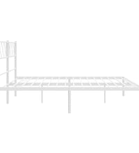 Bettgestell mit Kopfteil Metall Weiß 200x200 cm