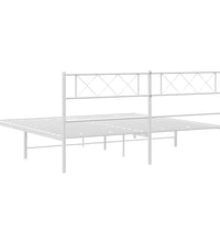 Bettgestell mit Kopfteil Metall Weiß 200x200 cm