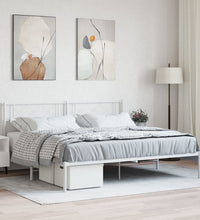 Bettgestell mit Kopfteil Metall Weiß 200x200 cm