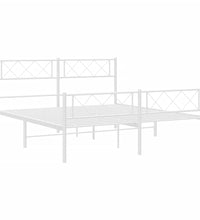 Bettgestell mit Kopf- und Fußteil Metall Weiß 135x190 cm