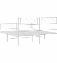 Bettgestell mit Kopf- und Fußteil Metall Weiß 135x190 cm