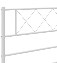 Bettgestell mit Kopf- und Fußteil Metall Weiß 135x190 cm