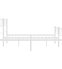 Bettgestell mit Kopf- und Fußteil Metall Weiß 183x213 cm