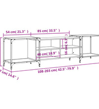 TV-Schrank Grau Sonoma 203x37x50 cm Holzwerkstoff