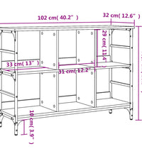 Sideboard Braun Eichen-Optik 102x32x73,5 cm Holzwerkstoff