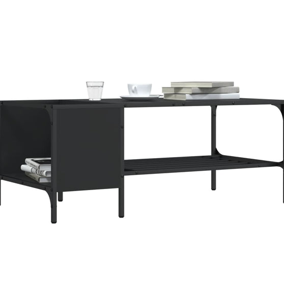Couchtisch mit Regal Schwarz 100x51x40 cm Holzwerkstoff