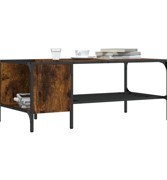 Couchtisch mit Regal Räuchereiche 100x51x40 cm Holzwerkstoff