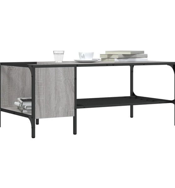 Couchtisch mit Regal Grau Sonoma 100x51x40 cm Holzwerkstoff