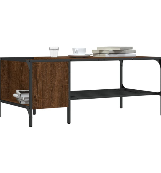 Couchtisch mit Regal Braun Eichen-Optik 100x51x40 cm