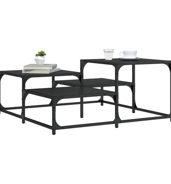 Couchtisch Schwarz 87,5x87,5x40 cm Holzwerkstoff