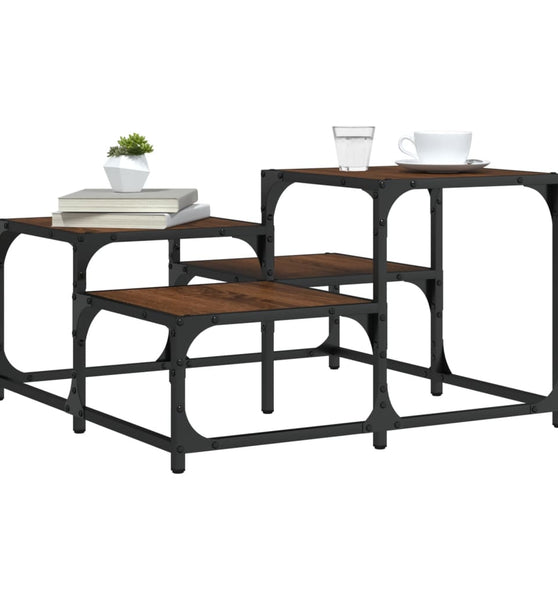 Couchtisch Braun Eichen-Optik 68x68x40 cm Holzwerkstoff