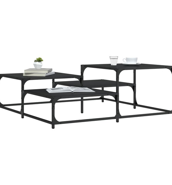 Couchtisch Schwarz 107x107x40 cm Holzwerkstoff