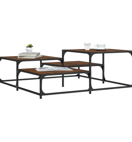 Couchtisch Braun Eichen-Optik 107x107x40 cm Holzwerkstoff