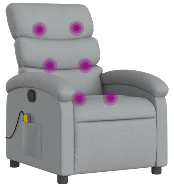 Massagesessel Hellgrau Stoff