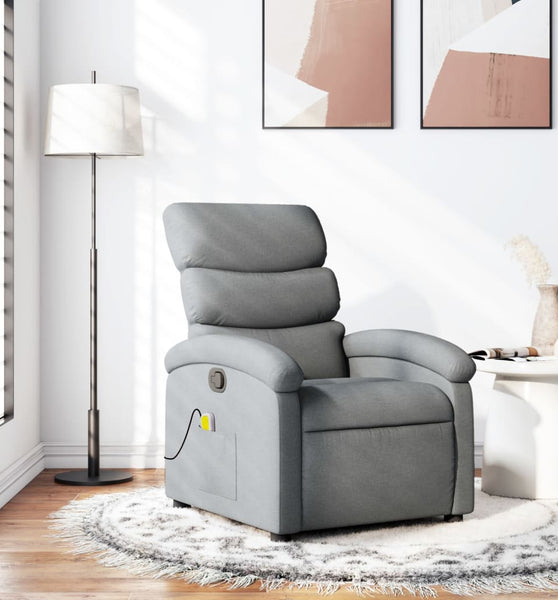 Massagesessel Hellgrau Stoff