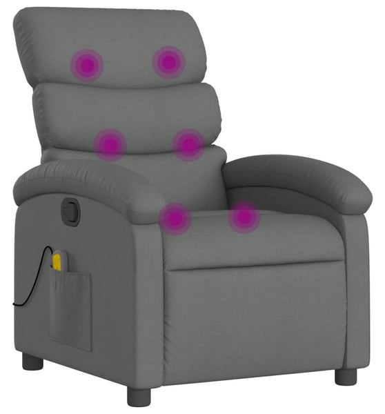 Massagesessel Dunkelgrau Stoff