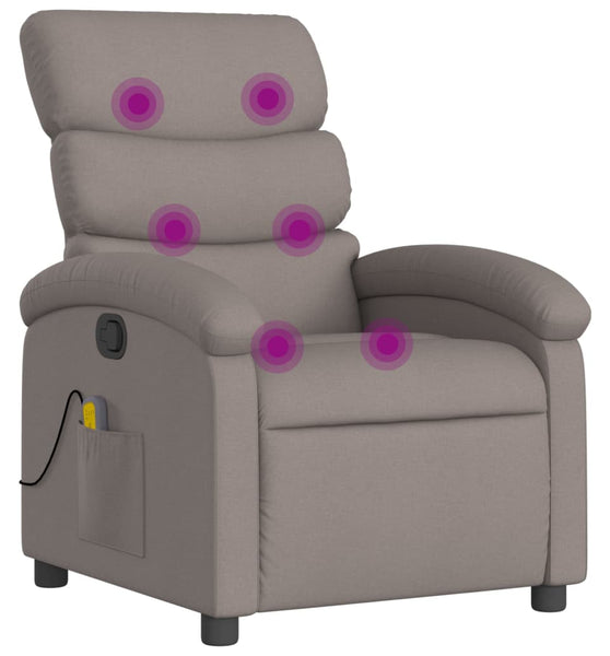 Massagesessel Taupe Stoff