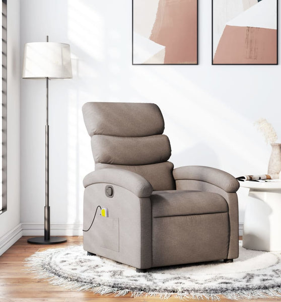 Massagesessel Taupe Stoff