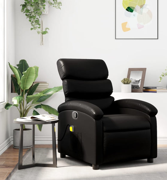 Massagesessel Schwarz Kunstleder