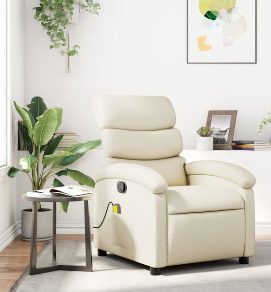 Massagesessel Creme Kunstleder