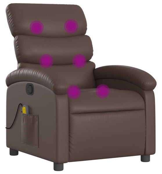 Massagesessel Braun Kunstleder