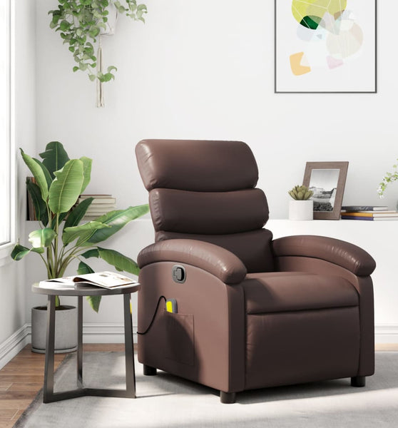 Massagesessel Braun Kunstleder