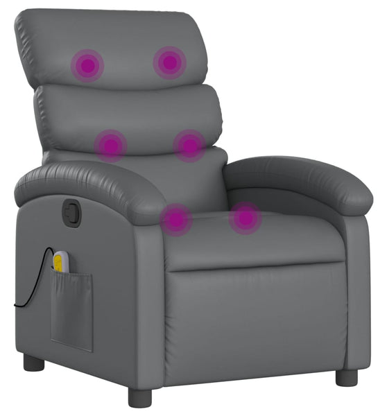 Massagesessel Grau Kunstleder