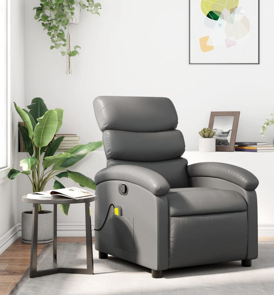 Massagesessel Grau Kunstleder