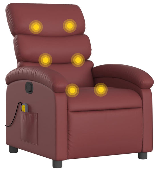 Massagesessel Weinrot Kunstleder